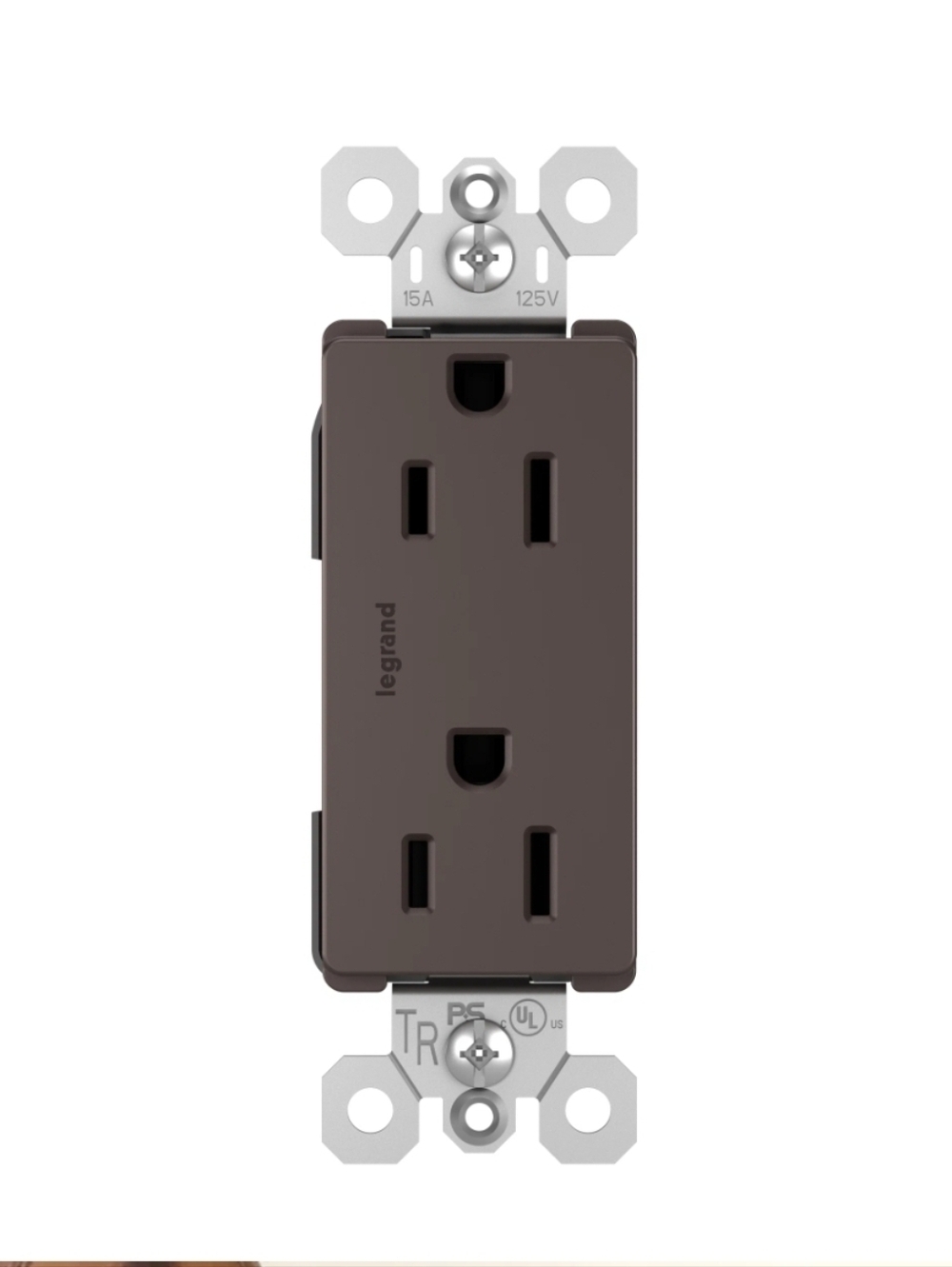 Legrand Radiant 15 Amp 125-Volt Tamper Resistant Duplex Outlet Graphite